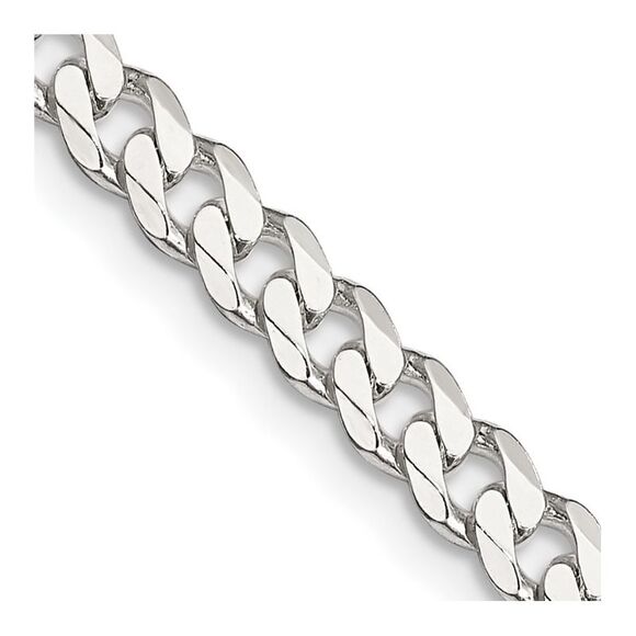 Kazi Luxury Sterling Silver 4.5mm Curb Chain